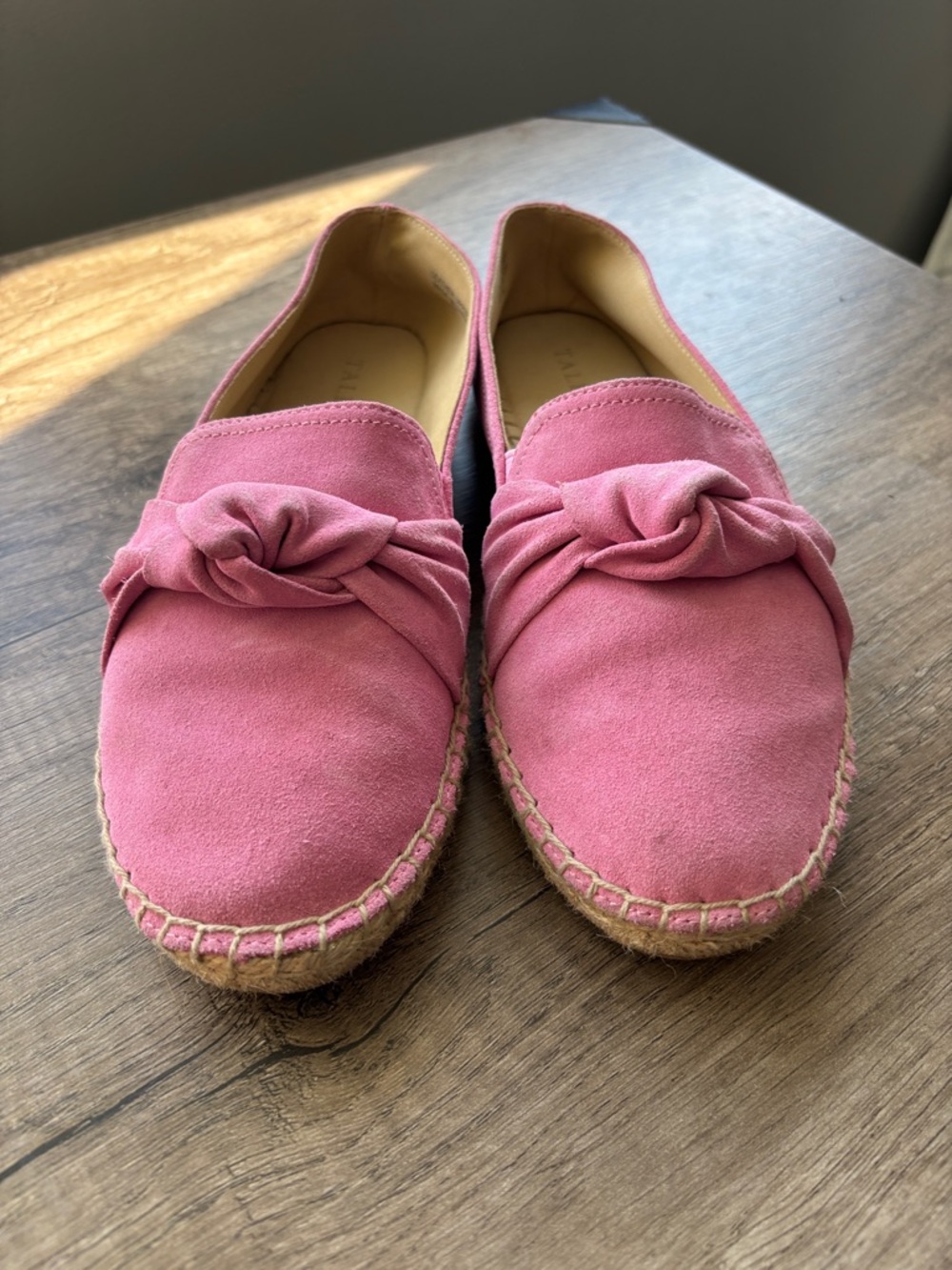 Talbots Pink Suede Knot Espadrille Flats